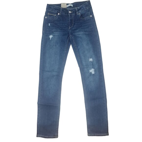 Levis Boyfriend Jeans Size 10 Regular - Adjustable Waistband Relaxed Fit Dark Wa - Picture 2 of 6